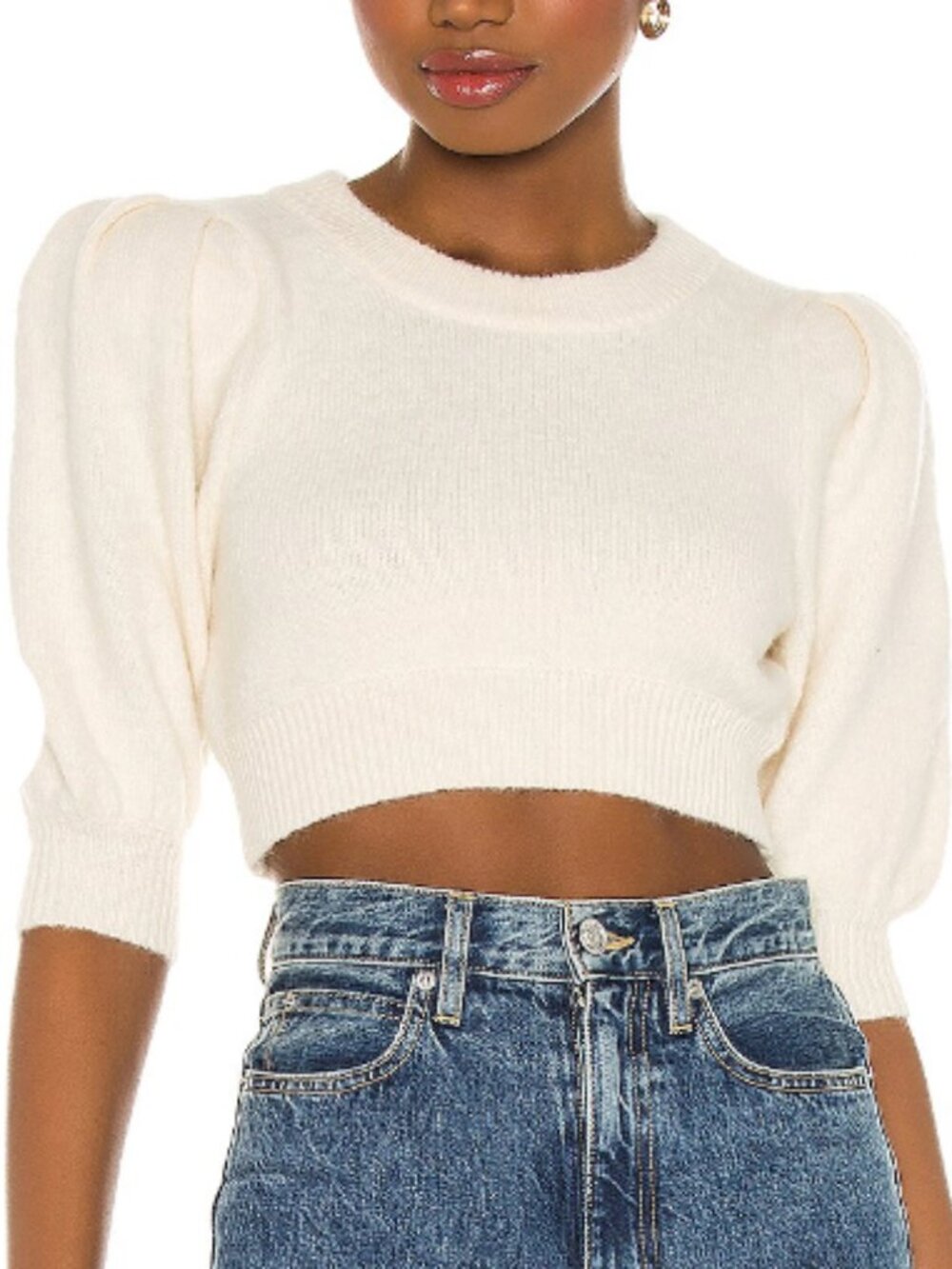Majorelle Ivory Cropped Sweater